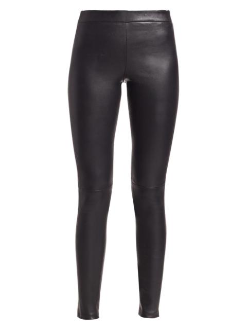 Theory Women's Adbelle Leather Leggings - Black