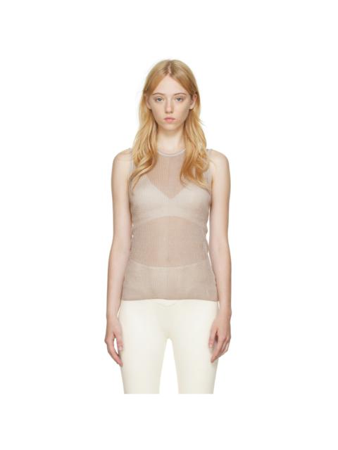 Dion Lee Taupe 늑골 탱크 탑