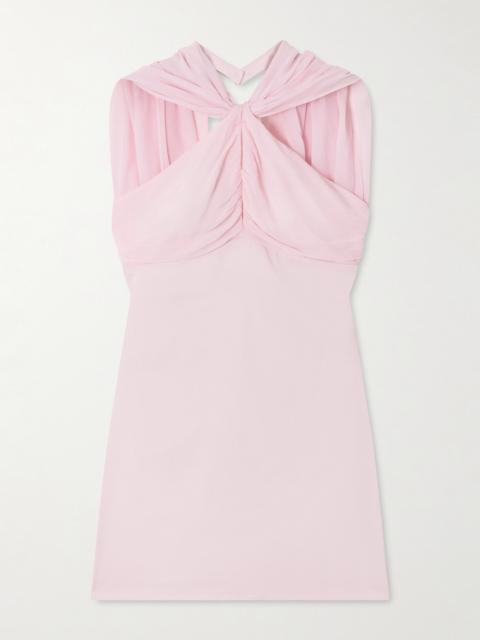 POSSE Solene Ruched Chiffon And Satin-crepe Mini Dress