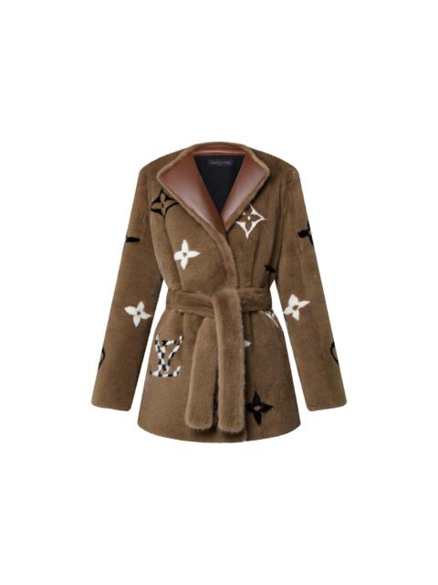 Louis Vuitton Monogram Mink Wrap Coat