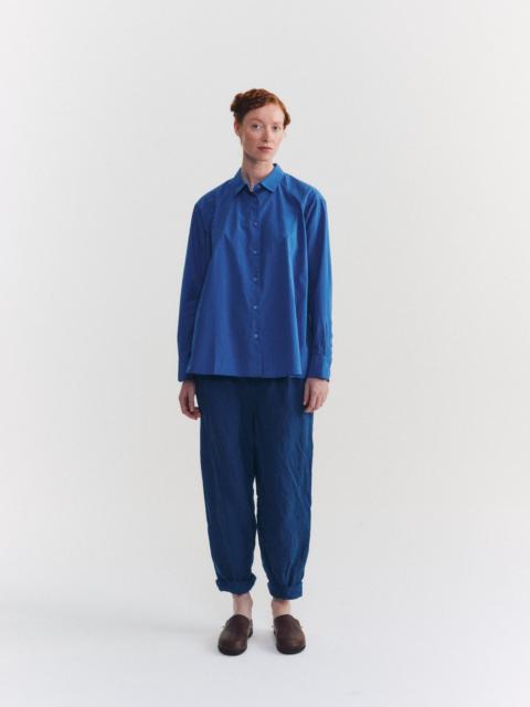 CASEY/CASEY DRAYS TRAVAIL SHIRT - CHALK POPLIN - M BLUE