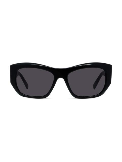 Givenchy Women's GV Day 54MM Geometric Sunglasses - Shiny Black Smoke