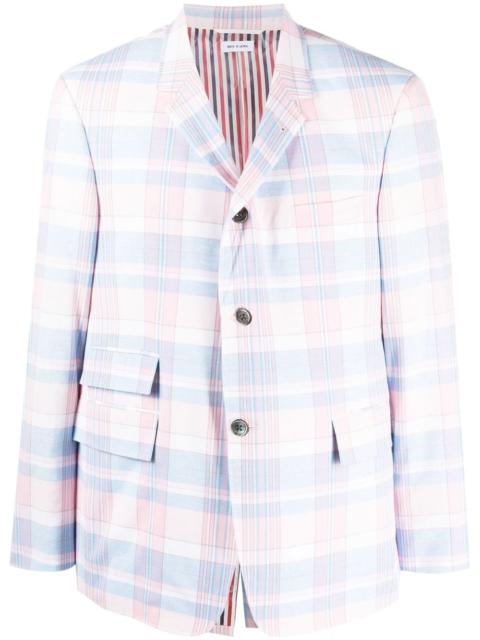 Thom Browne plaid-check pattern cotton blazer