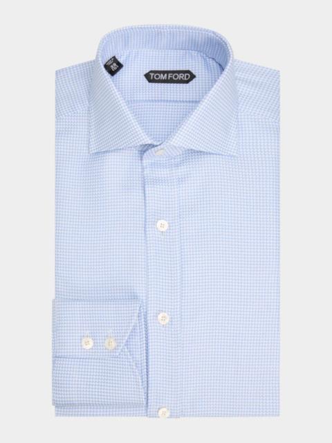 TOM FORD Men's Dogtooth Cotton Dress Shirt