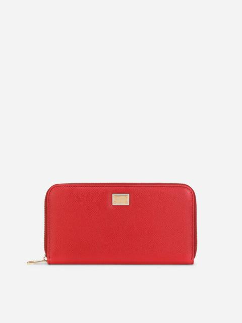 Dolce & Gabbana Dauphine leather zip-around wallet