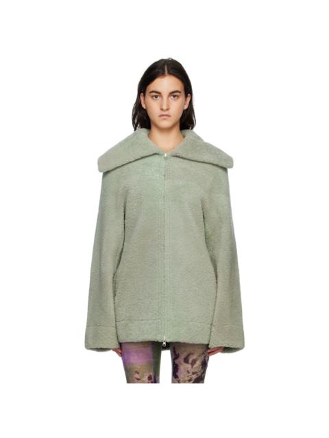 KNWLS Green & Purple Yume Reversible Shearling Coat