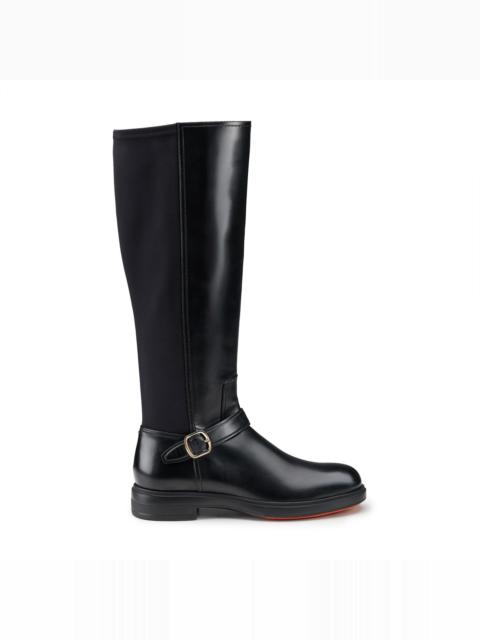 Santoni Women's black leather Easy boot