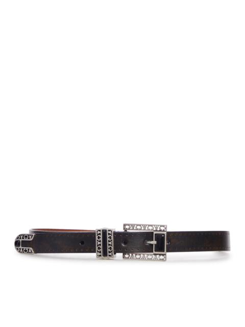 Golden Goose LEATHER BELT WITH DECORATED BUCKLE