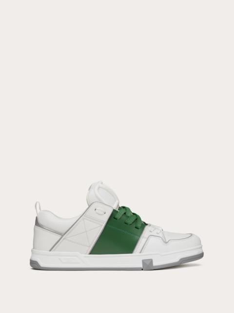 OPEN SKATE CALFSKIN AND FABRIC SNEAKER