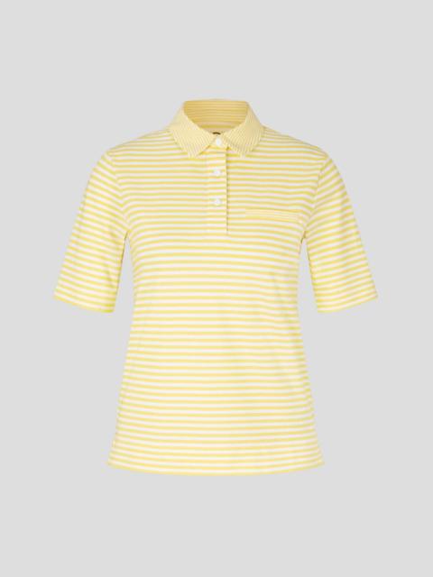 BOGNER PEONY PIQUÉ POLO SHIRT IN YELLOW/WHITE