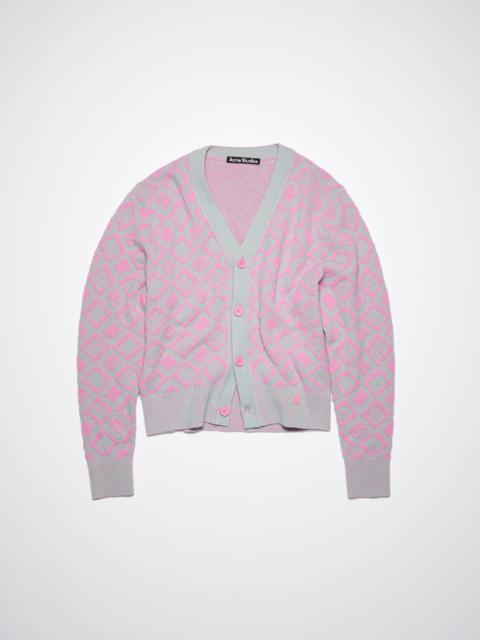 Acne Studios Face tiles cardigan - Bubble pink/spring green