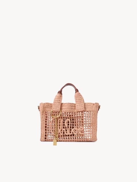 Chloé SMALL SUMMER BANANA EAST-WEST TOTE BAG WITH STRAP IN RAFFIA