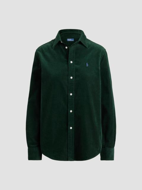 Polo Ralph Lauren Women's 14 Wale Corduroy Button-Front Shirt - Dark Green