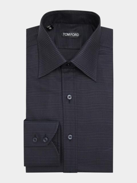 TOM FORD Men's Cotton Prince of Wales Classic-Fit Dress Shirt