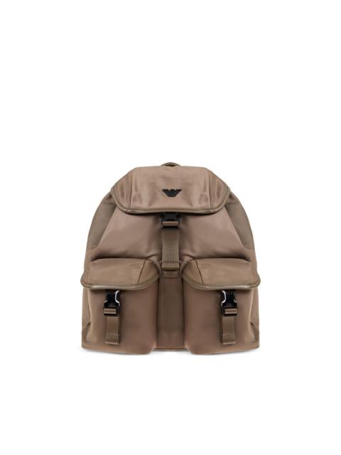 EMPORIO ARMANI buckle flap backpack