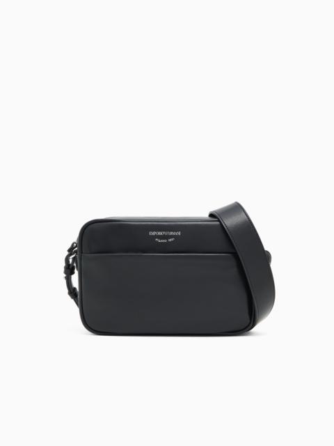 EMPORIO ARMANI LEATHER CAMERA CASE WITH SHOULDER STRAP