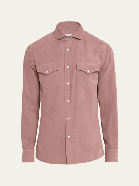 Men's Cotton Corduroy Western Shirt