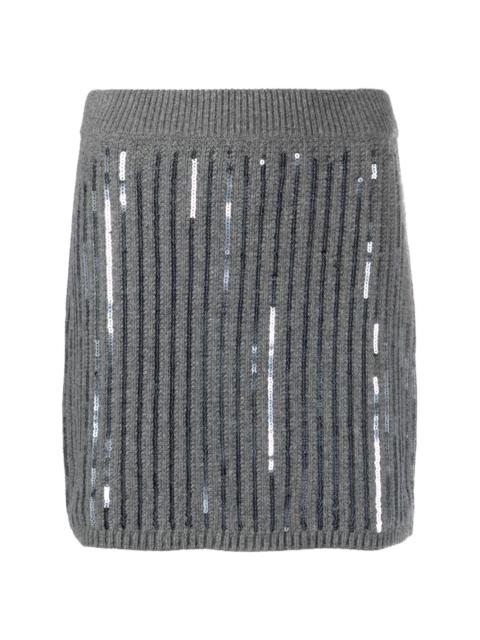 sequin-embellishment knitted skirt