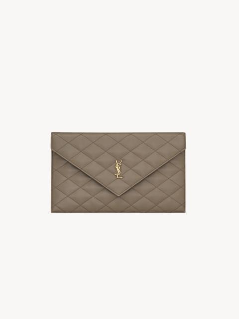 SAINT LAURENT PARIS POUCH IN GRAIN DE POUDRE LEATHER