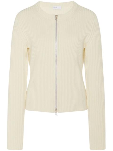 ROSETTA GETTY zip-up ribbed knit cardigan