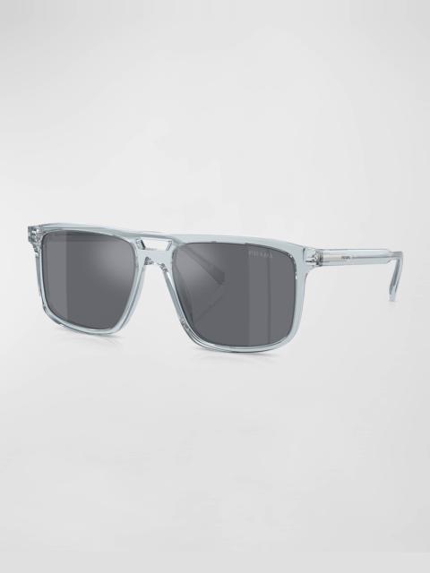 Prada Men's Acetate and Plastic Square Sunglasses