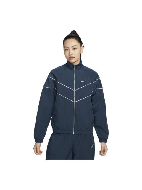 Nike (WMNS) Nike Windrunner Loose UV Woven Full-Zip Jacket Asia Sizing 'Armory Navy White' FV6305-480