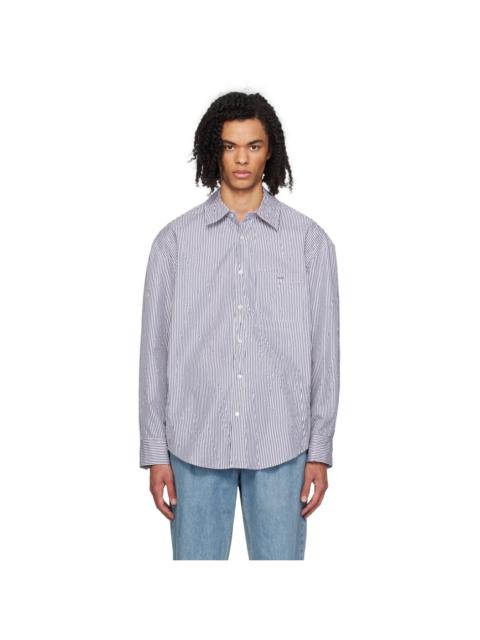 Wooyoungmi Blue Stripe Essential Shirt | REVERSIBLE