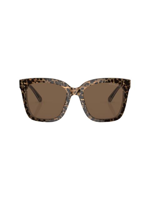 MICHAEL KORS leopard-print square-frame sunglasses