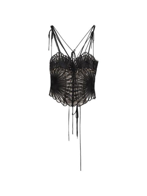 THE ATTICO embroidered tulle top