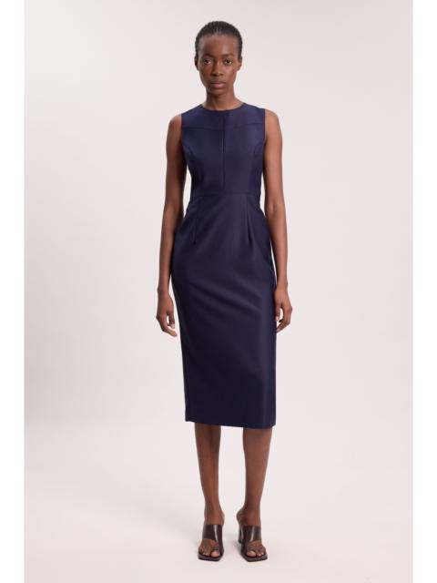 KAREN MILLEN Tailored Satin Keyhole Cut Out Midi Dress