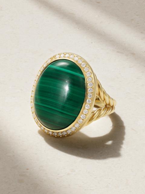 DAVID YURMAN 18-karat Gold, Malachite And Diamond Ring