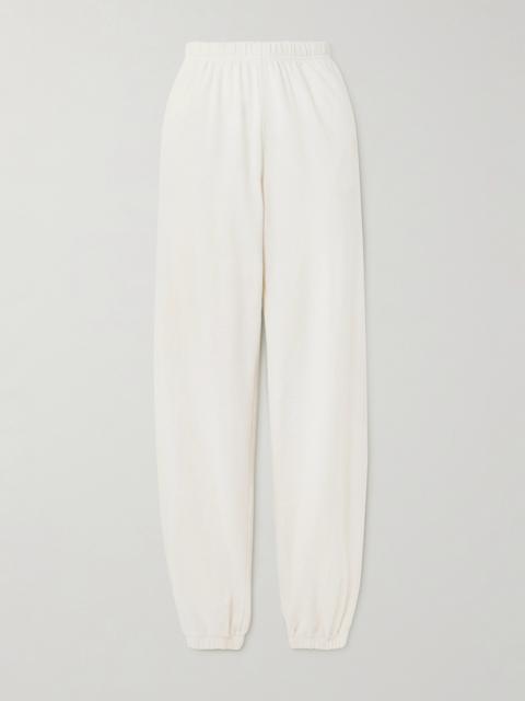 ÉTERNE Vinny Embroidered Tapered Cotton-jersey Track Pants