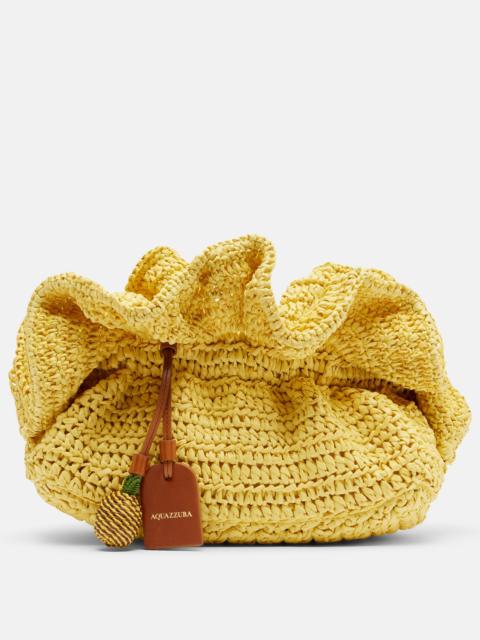 AQUAZZURA Paradise raffia clutch