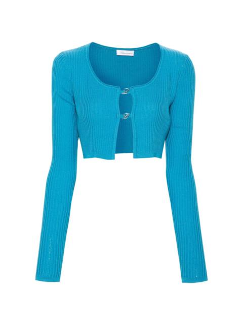 Blumarine cropped ribbed-knit cardigan