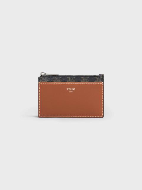 Zipped Card Holder in Triomphe Canvas and Lambskin