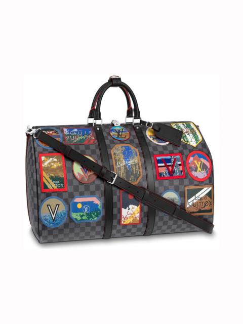 Louis Vuitton Louis Vuitton Keepall Bandouliere Damier Graphite Alps 55 Black/Grey