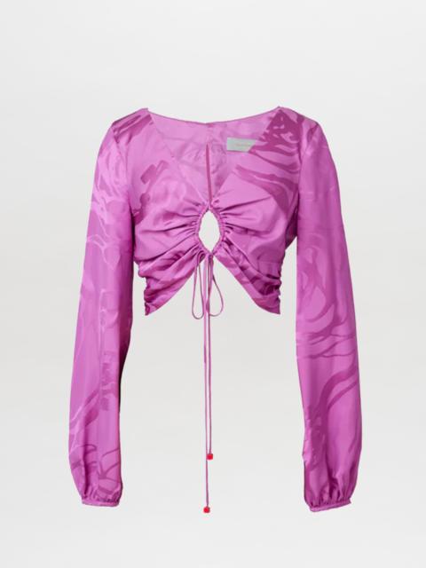 SILVIA TCHERASSI Odette Blouse Magenta Orchid Jacquard