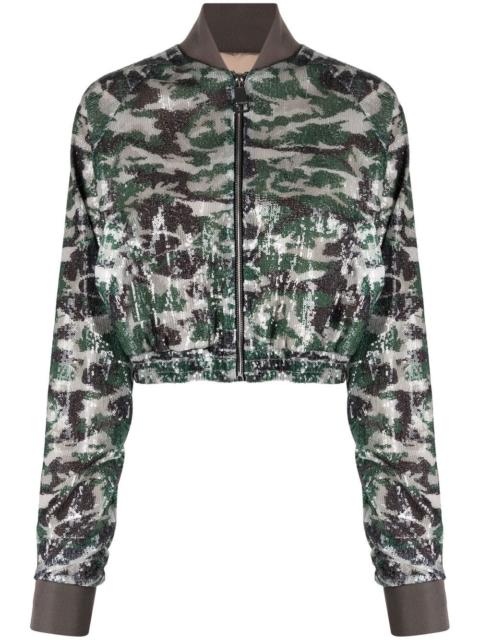 Khrisjoy camouflage-print sequinned bomber jacket