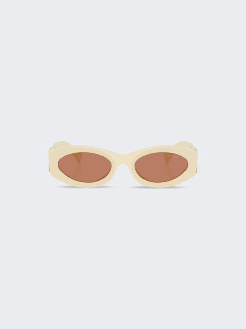 Miu Miu Glimpse Sunglasses Milk And Brown Lenses
