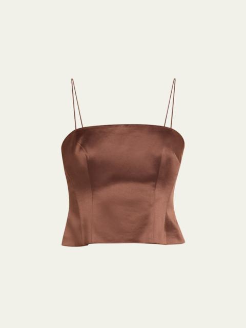 LoveShackFancy Cassana Satin Sleeveless Top