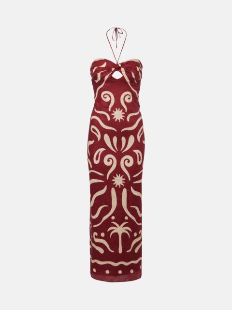 CALA de la CRUZ Leda printed halterneck midi dress