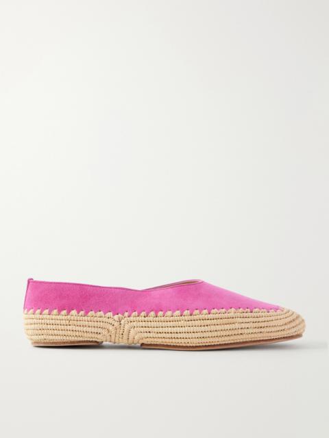 GABRIELA HEARST Suede And Raffia Ballet Flats