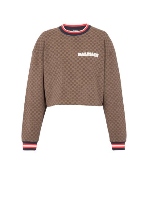 Balmain Cropped mini monogram sweatshirt