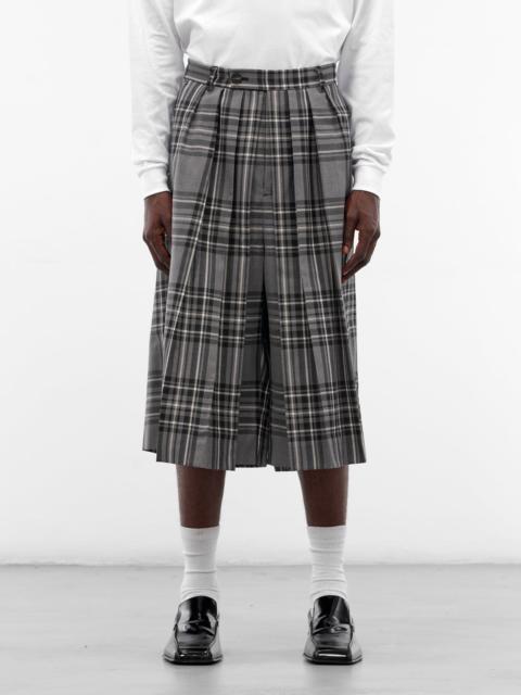 SETCHU Wool Tartan Hakama Cropped Pants