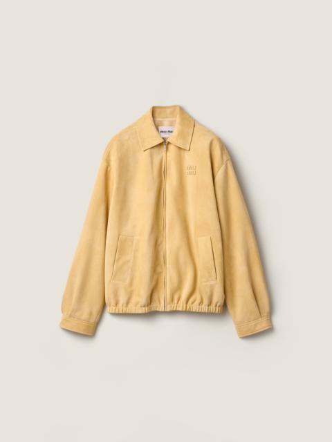 Miu Miu Waxed suede blouson jacket