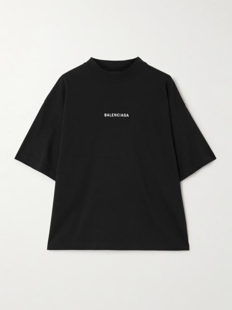 BALENCIAGA Embroidered Cotton-jersey T-shirt
