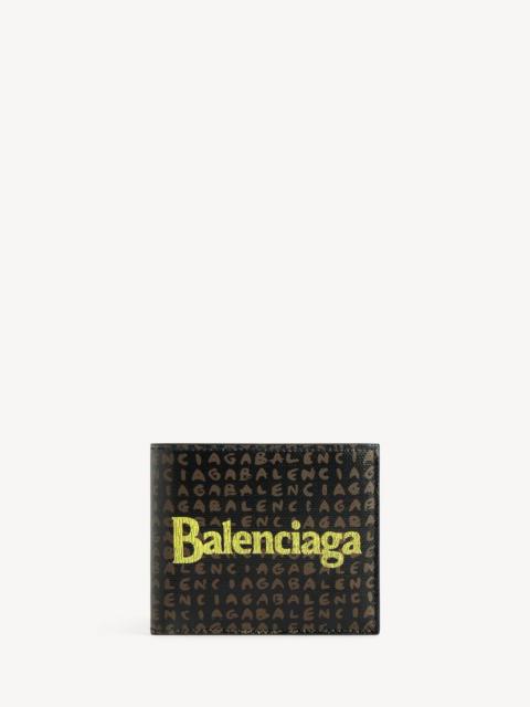 BALENCIAGA Men's Select Square Folded Coin Wallet in Black