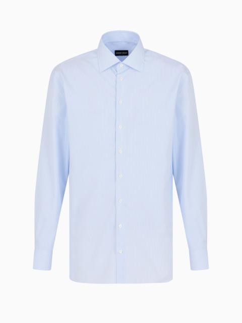 Regular-fit shirt in striped luxury cotton