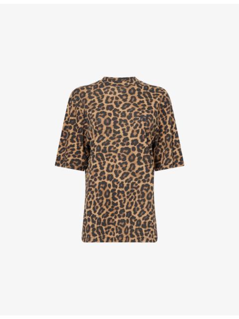 ANINE BING Avi Leopard-Print Cotton T-Shirt