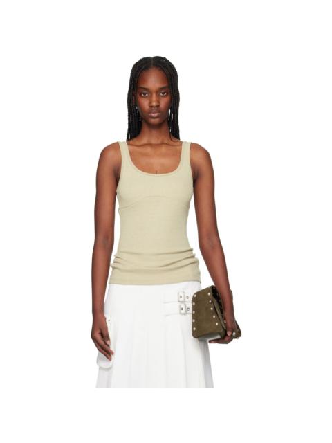 OPEN YY Beige Ribbed Tank Top
